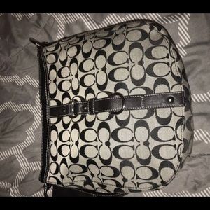 Coach Chelsea Signature Black Canvas Shoulder Bag